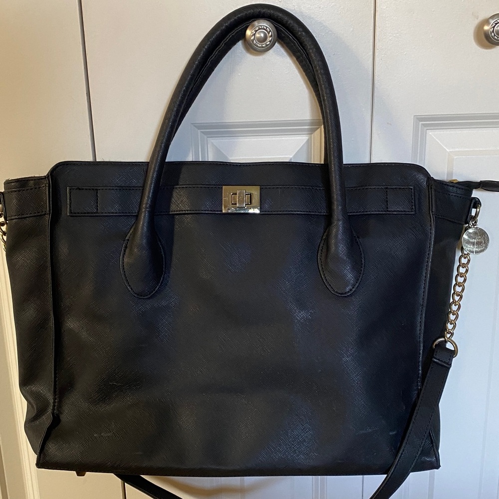 Solo Black Laptop Tote | Large Work Bag w/Organizer & Crossbody Strap